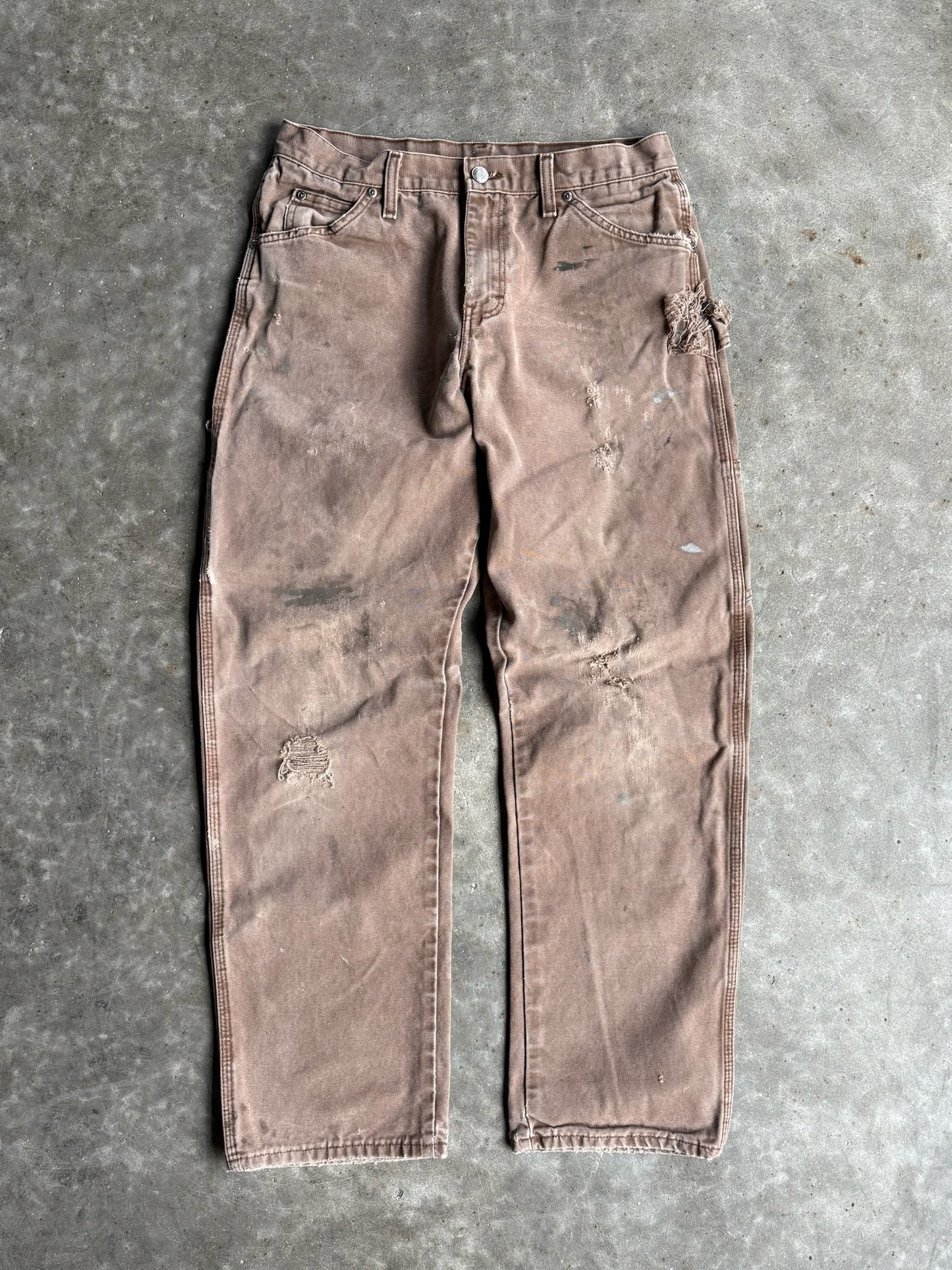 Vintage Brown Distressed Dickies Carpenter Pants - 32