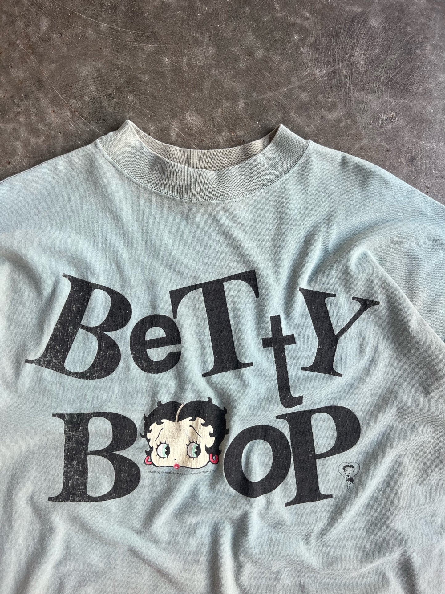 Vintage Sage Green Betty Boop Shirt - XXL