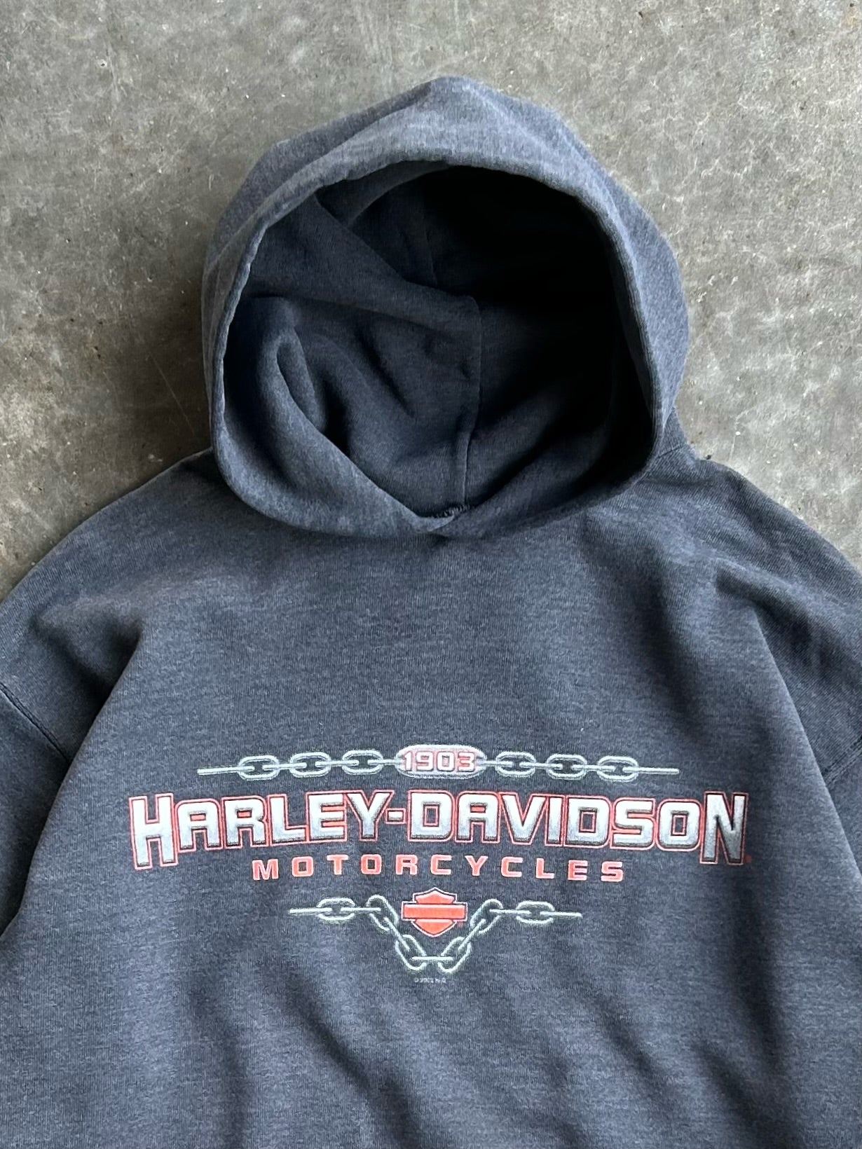 Vintage Faded Harley Davidson Hoodie - L