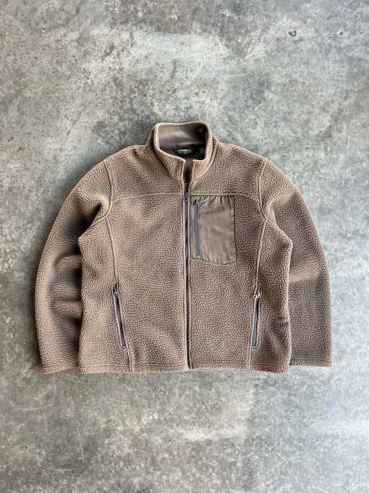 Vintage Light Brown Fleece Eddie Bauer Zip Up - XL