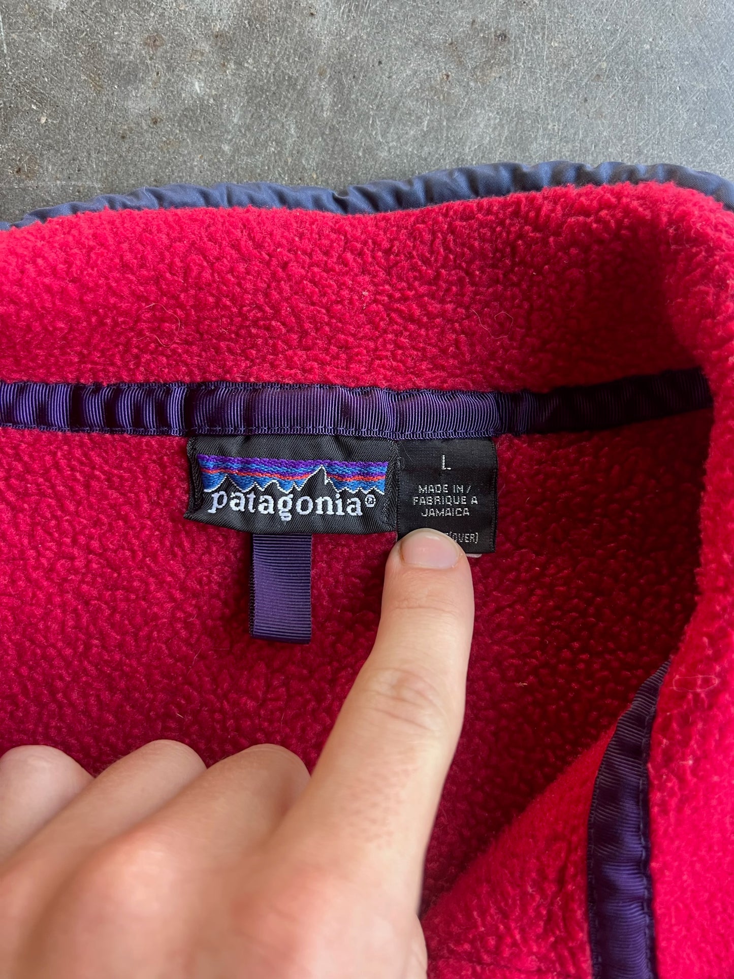 Vintage Red Fleece Patagonia T Snap - L