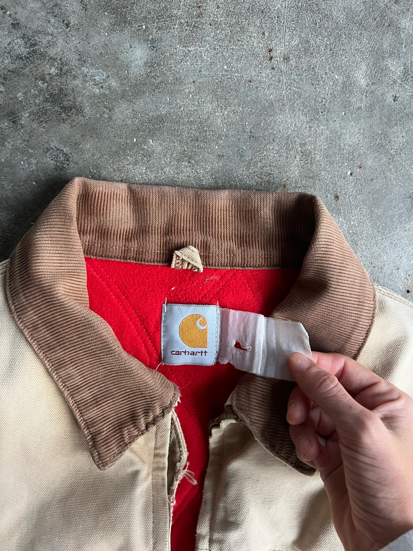 Vintage Faded Tan Distressed Carhartt Santa Fe Jacket - L