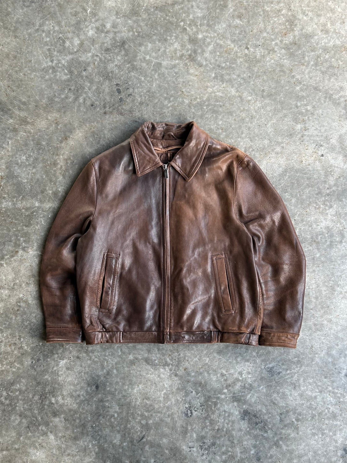 Vintage Bernardo Brown Leather Jacket - L