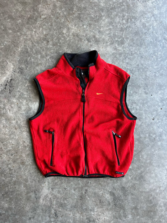 Vintage Red Nike Fleece Vest - XL