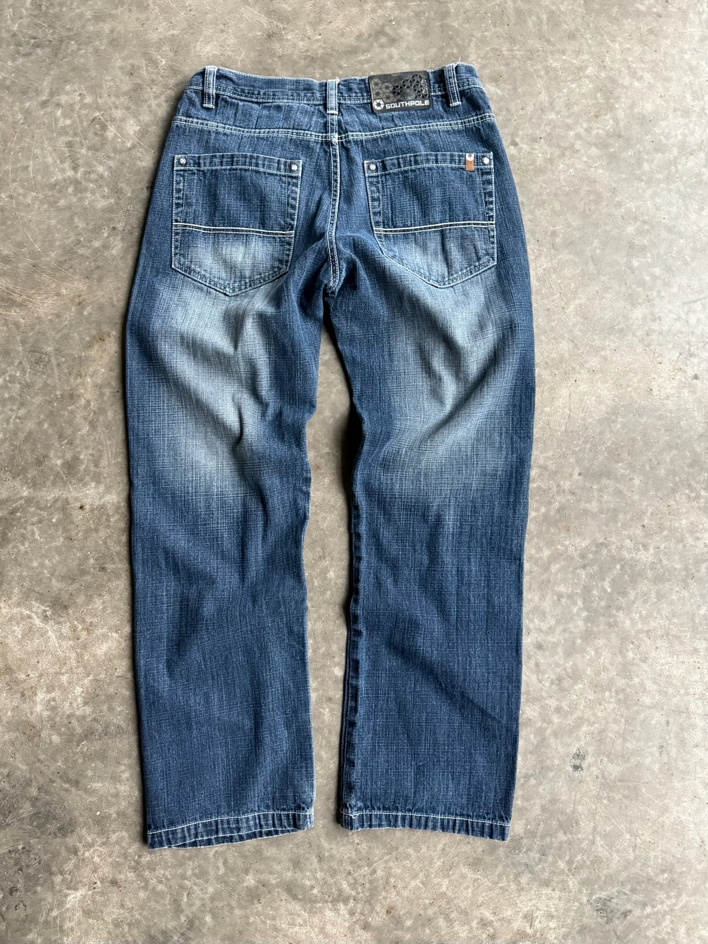 Vintage Faded Dark Wash South Pole Denim Pants - 34