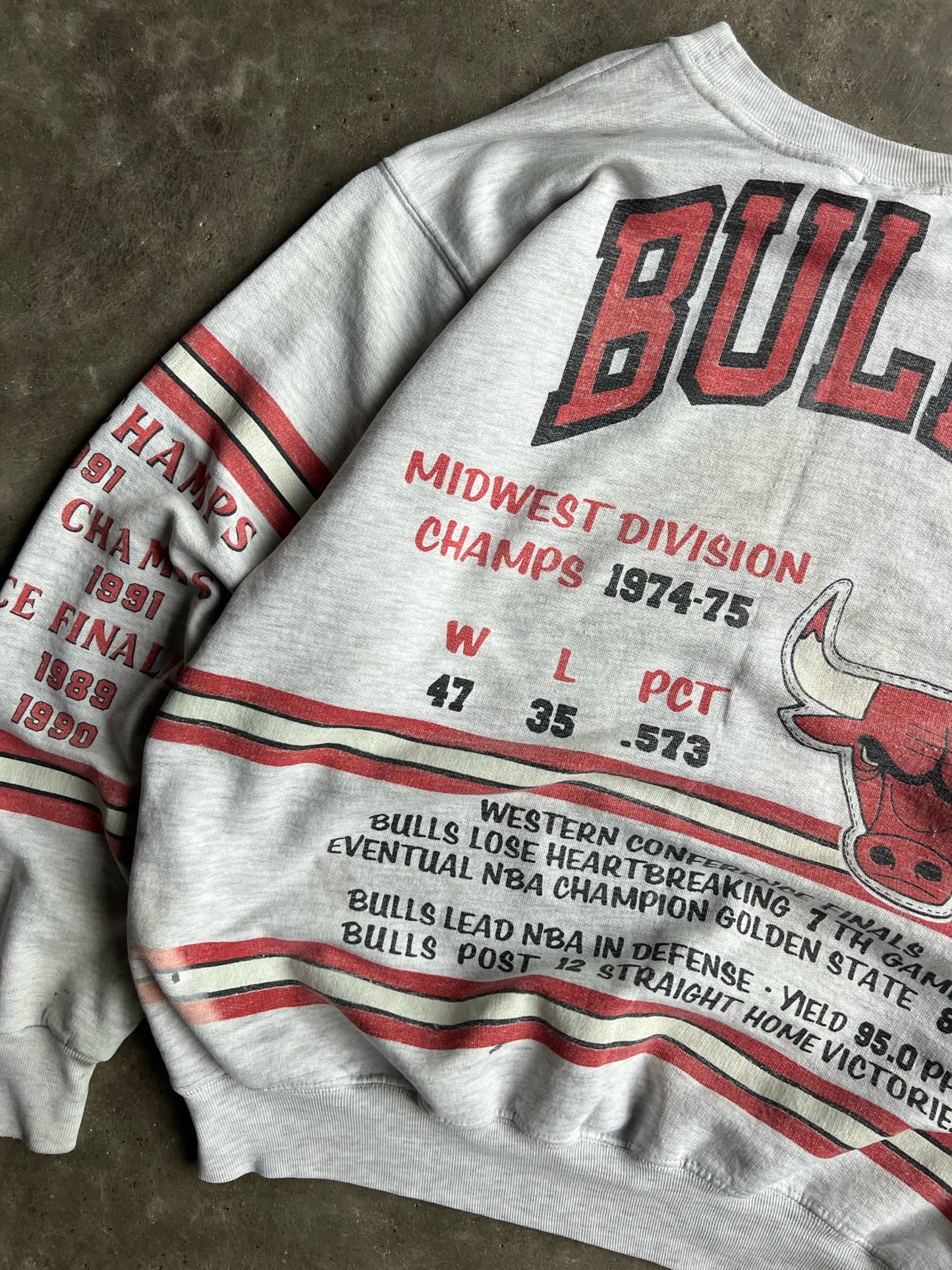 Vintage Faded Chicago Bulls Long Gone Crew - L