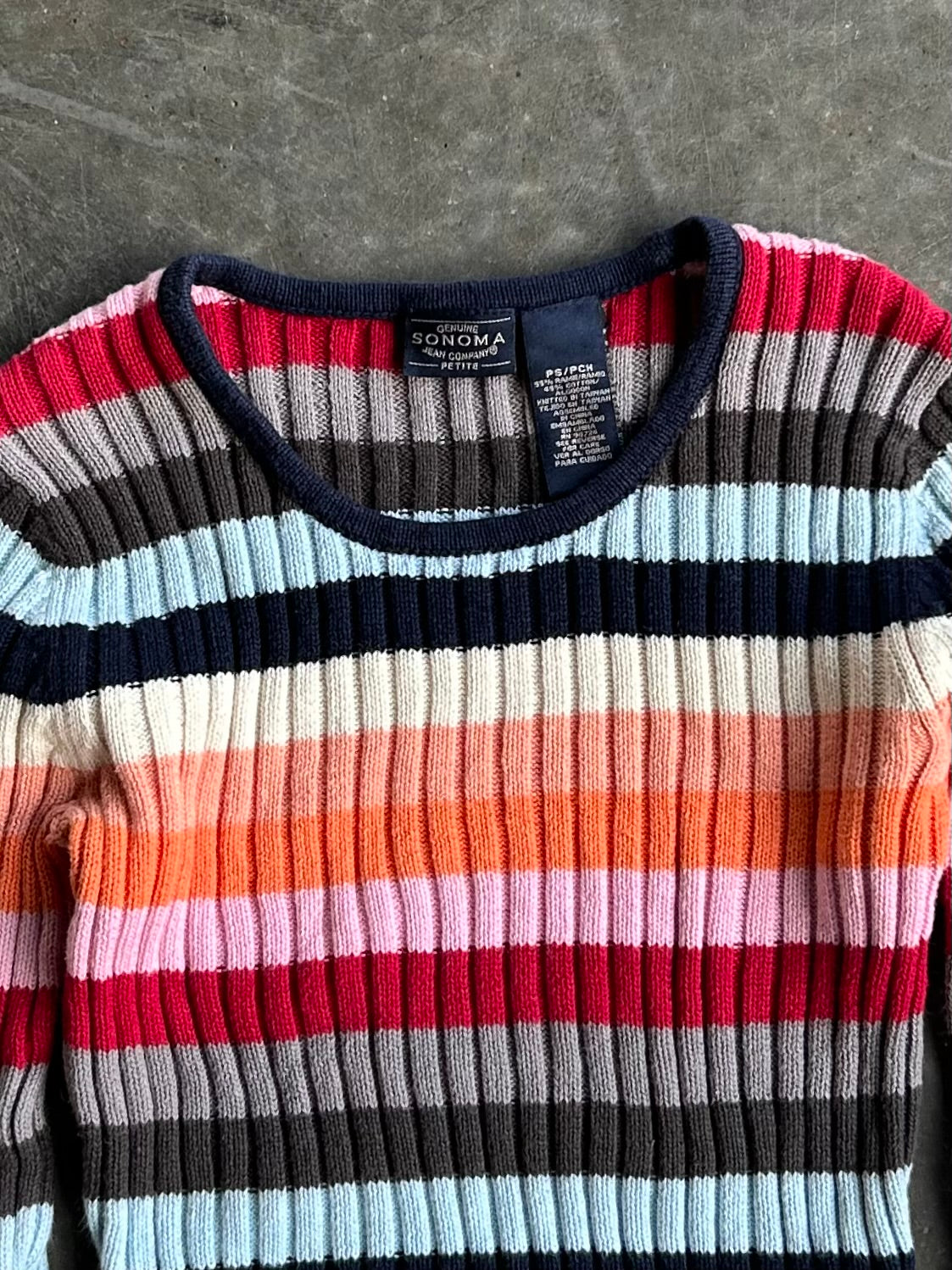 Vintage Sonoma Striped Sweater Top - XS