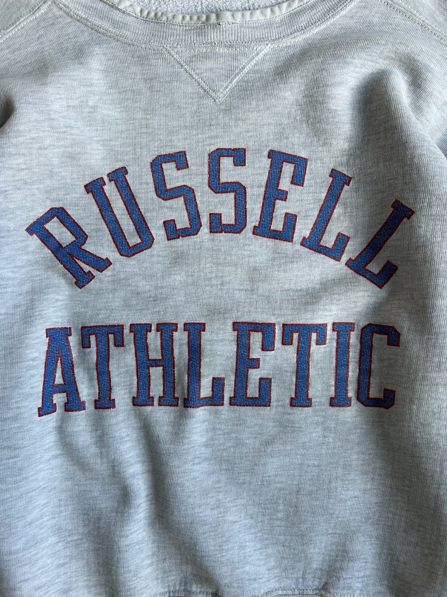 Vintage Light Grey Russell Athletic Crew - M