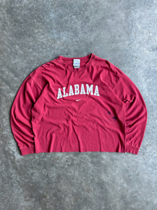 Vintage Red Cropped Alabama Long Sleeve Crop Shirt - XL