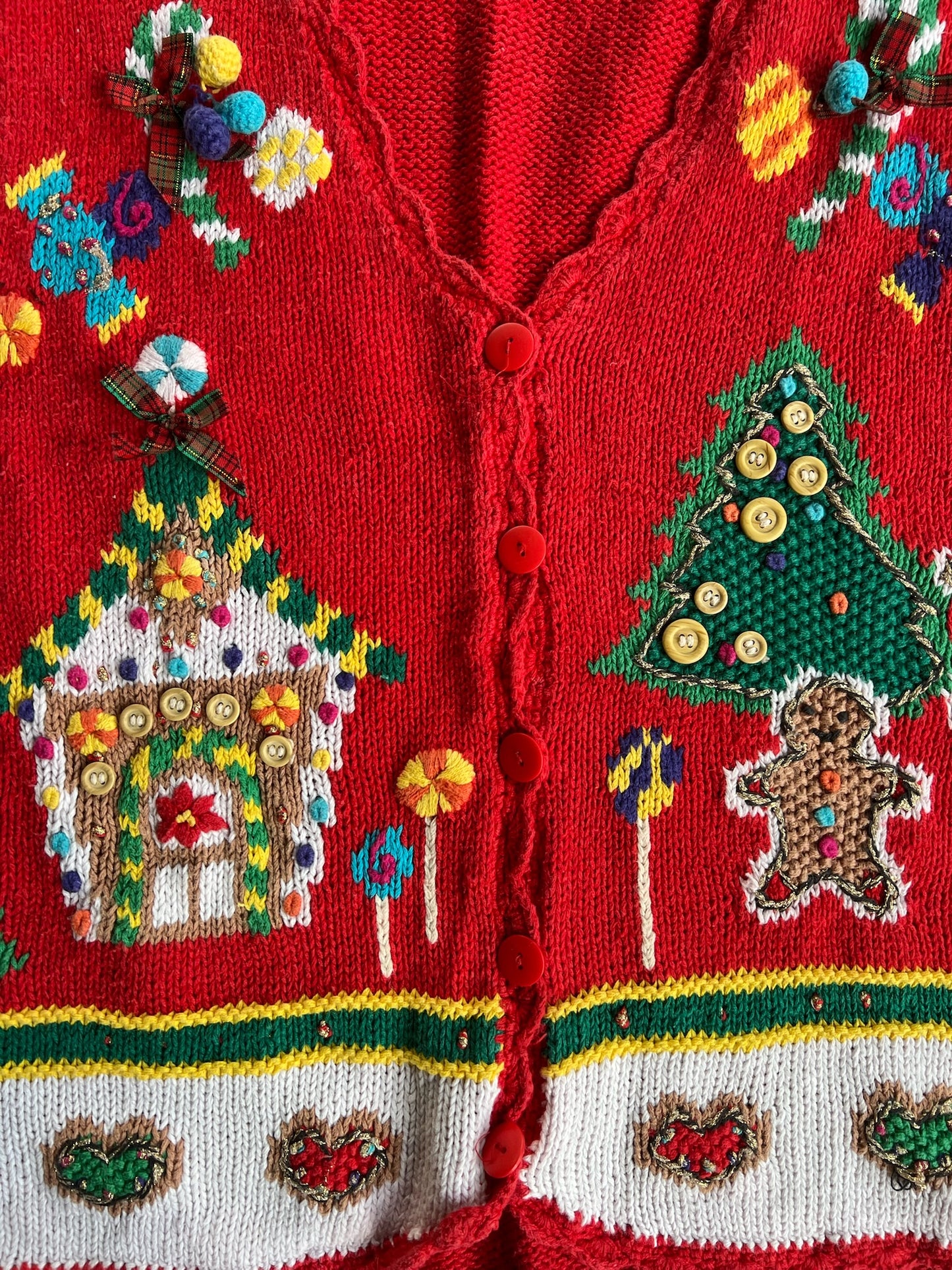 Vintage Christmas Knit Sweater Vest - XL