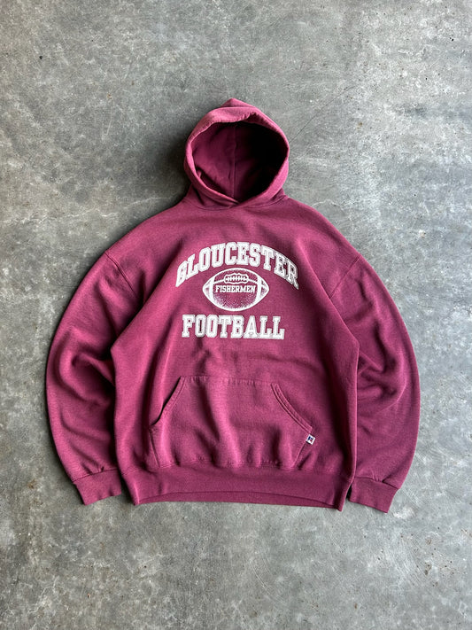 Vintage Burgundy Gloucester Football Russell Hoodie - XL