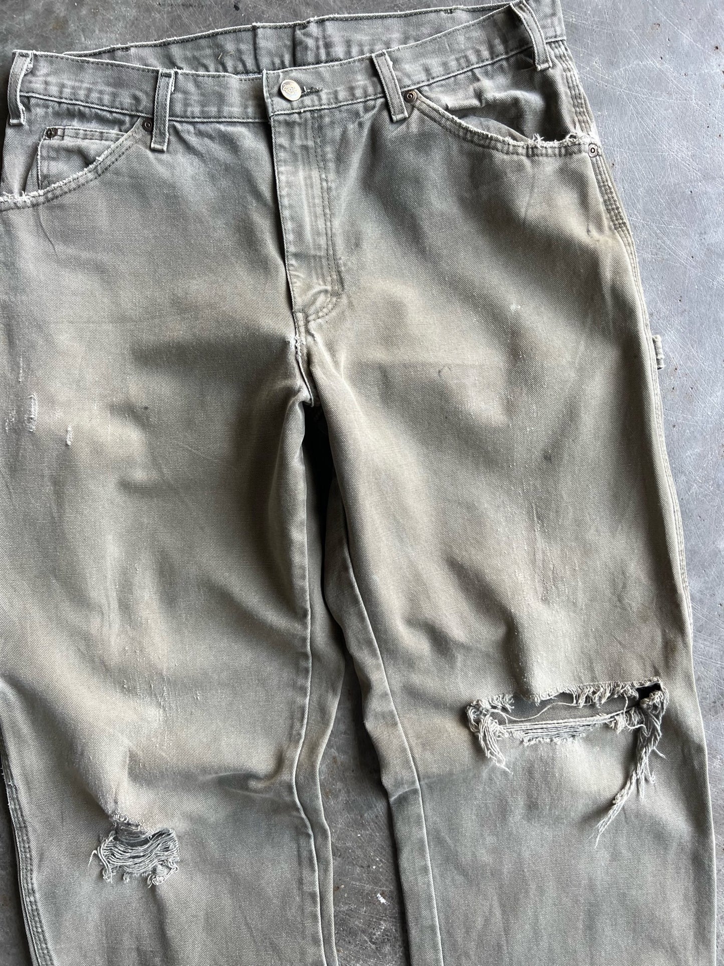 Vintage Distressed Green Dickies Carpenter Pants - 34