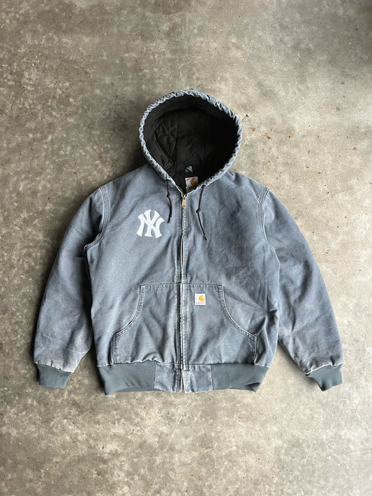 Vintage Yankees Dusty Blue Hooded Carhartt Jacket - M