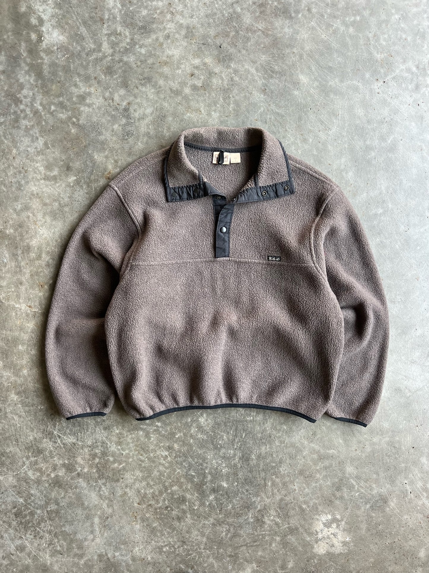 Vintage Brown Woolrich Tsnap Fleece - L