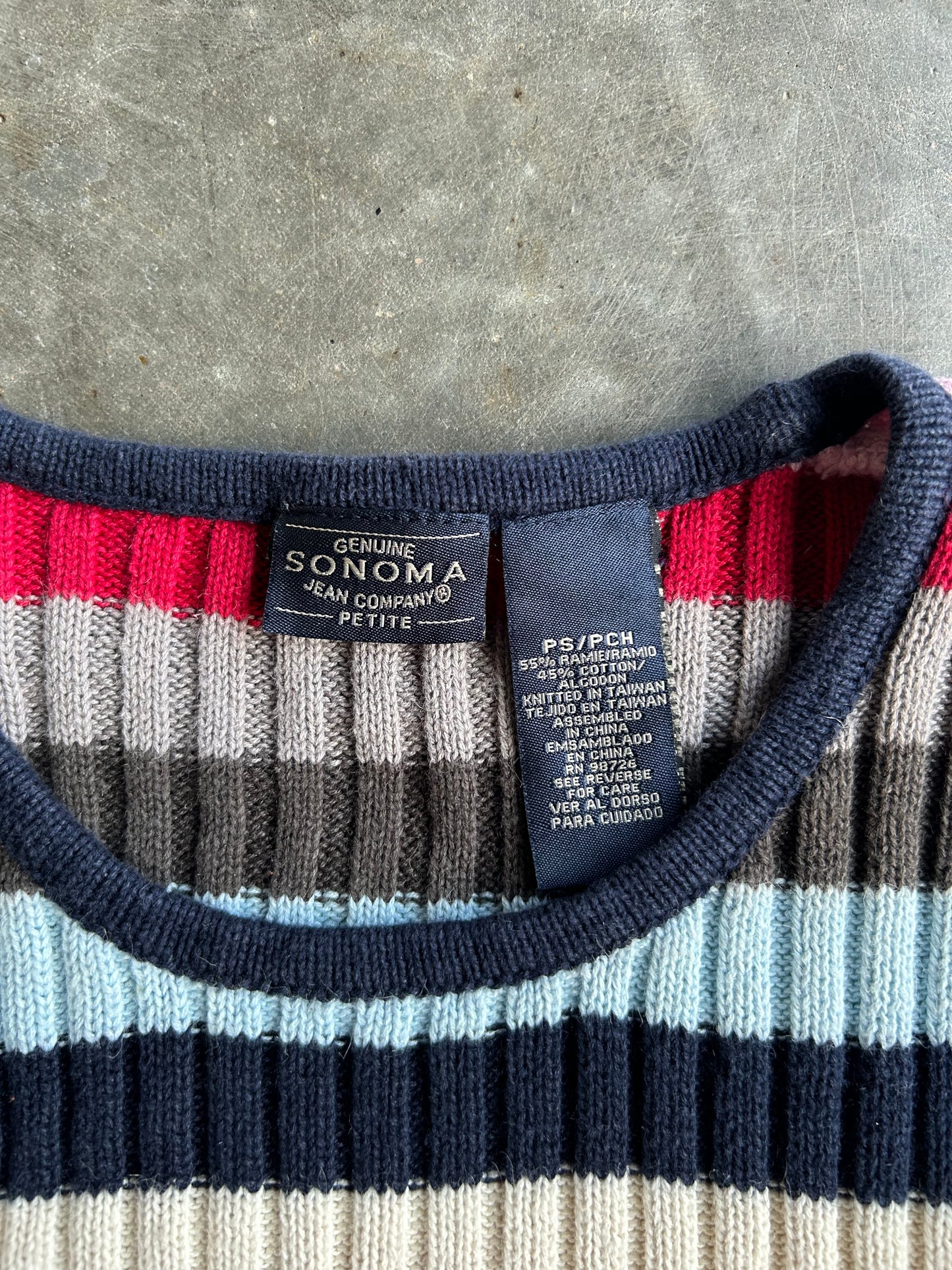 Vintage Sonoma Striped Sweater Top - XS