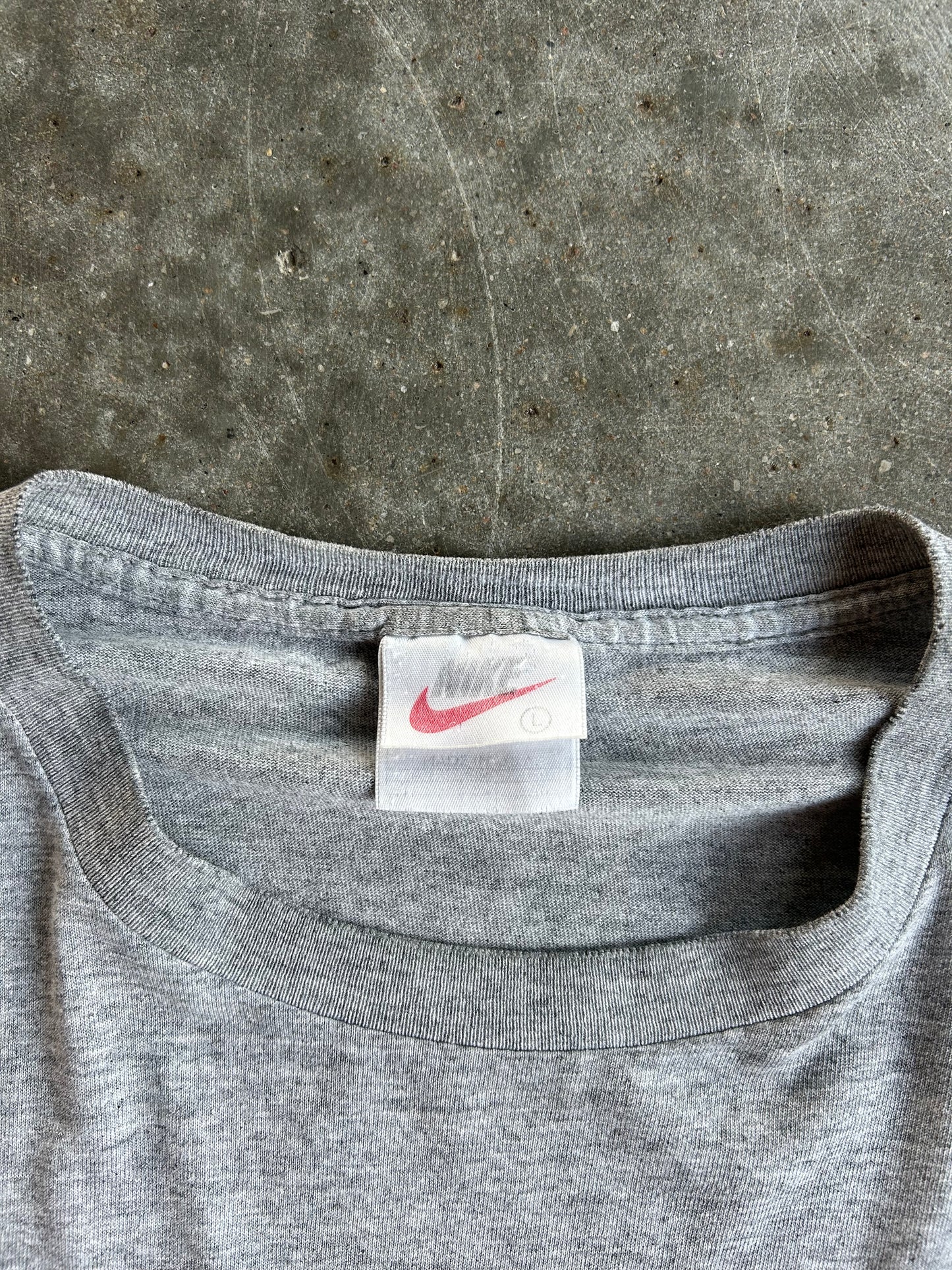 Vintage Grey Nike Green Swoosh Shirt - L