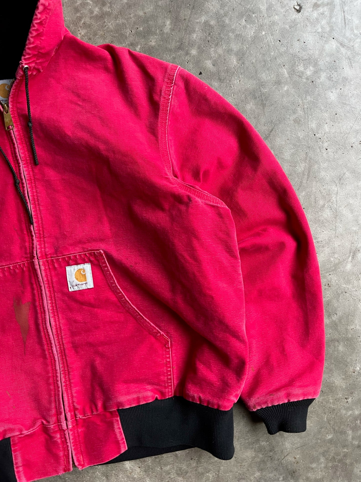 Vintage Hot Pink Hooded Carhartt Jacket - XL