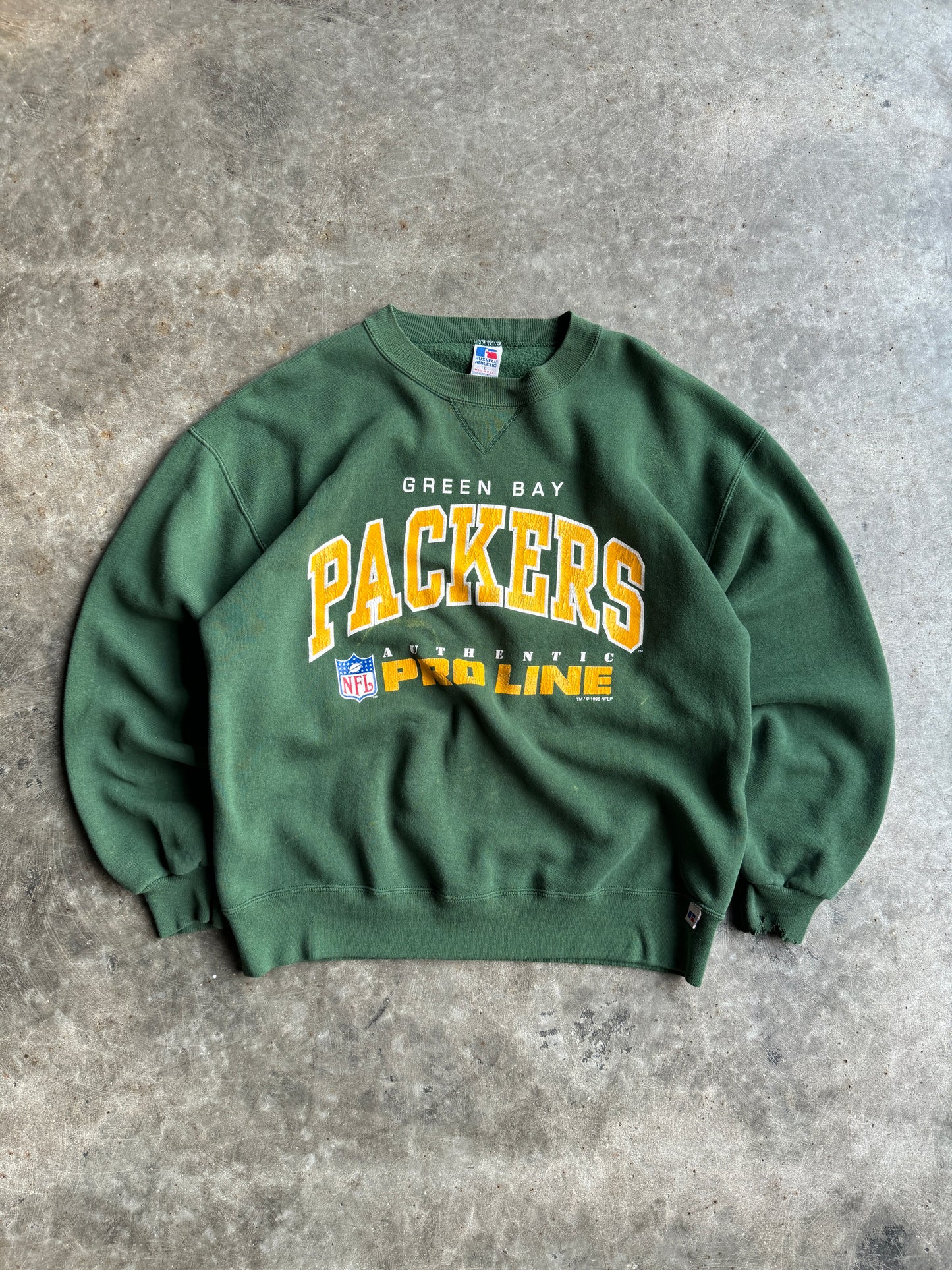 Vintage Green Bay Packers Russell Crew - L