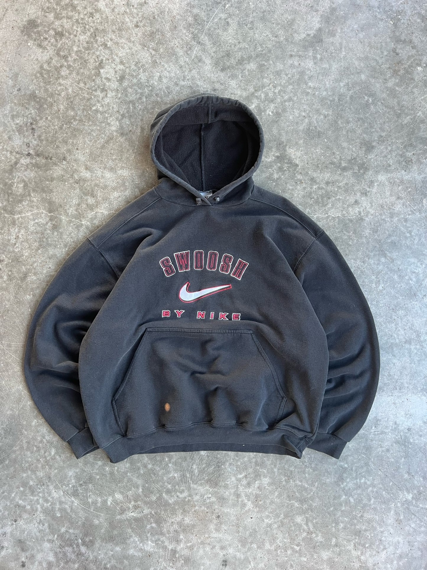 Vintage Black Swoosh By Nike Hoodie - L