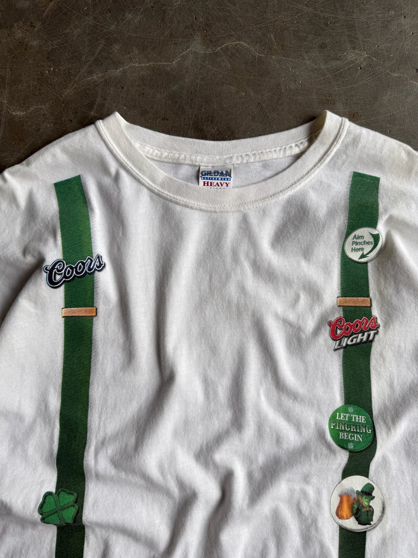 Vintage Coors Light St Patricks Day Suspender Shirt - XL