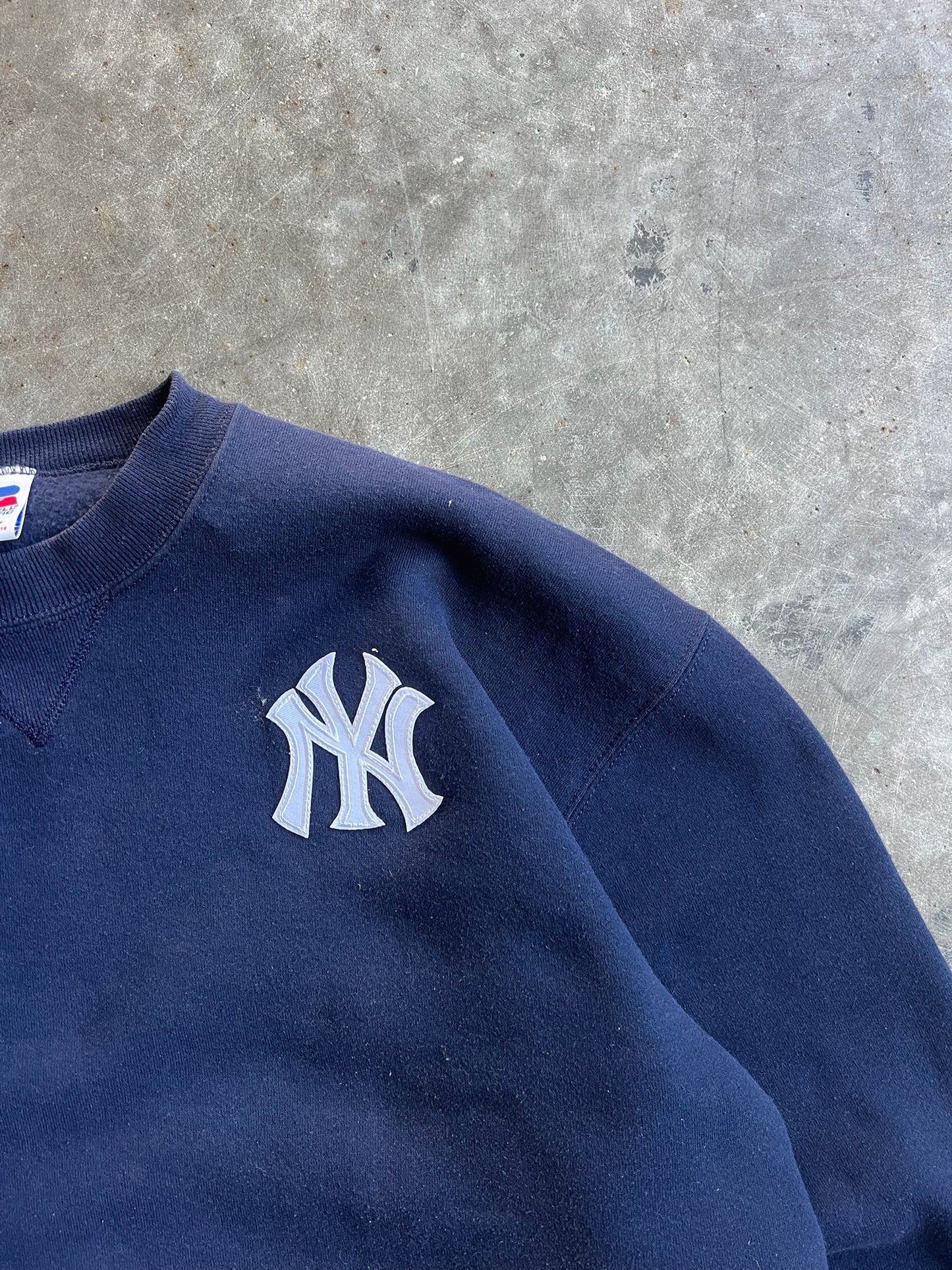 Vintage Navy Russell Yankees Crew - XL