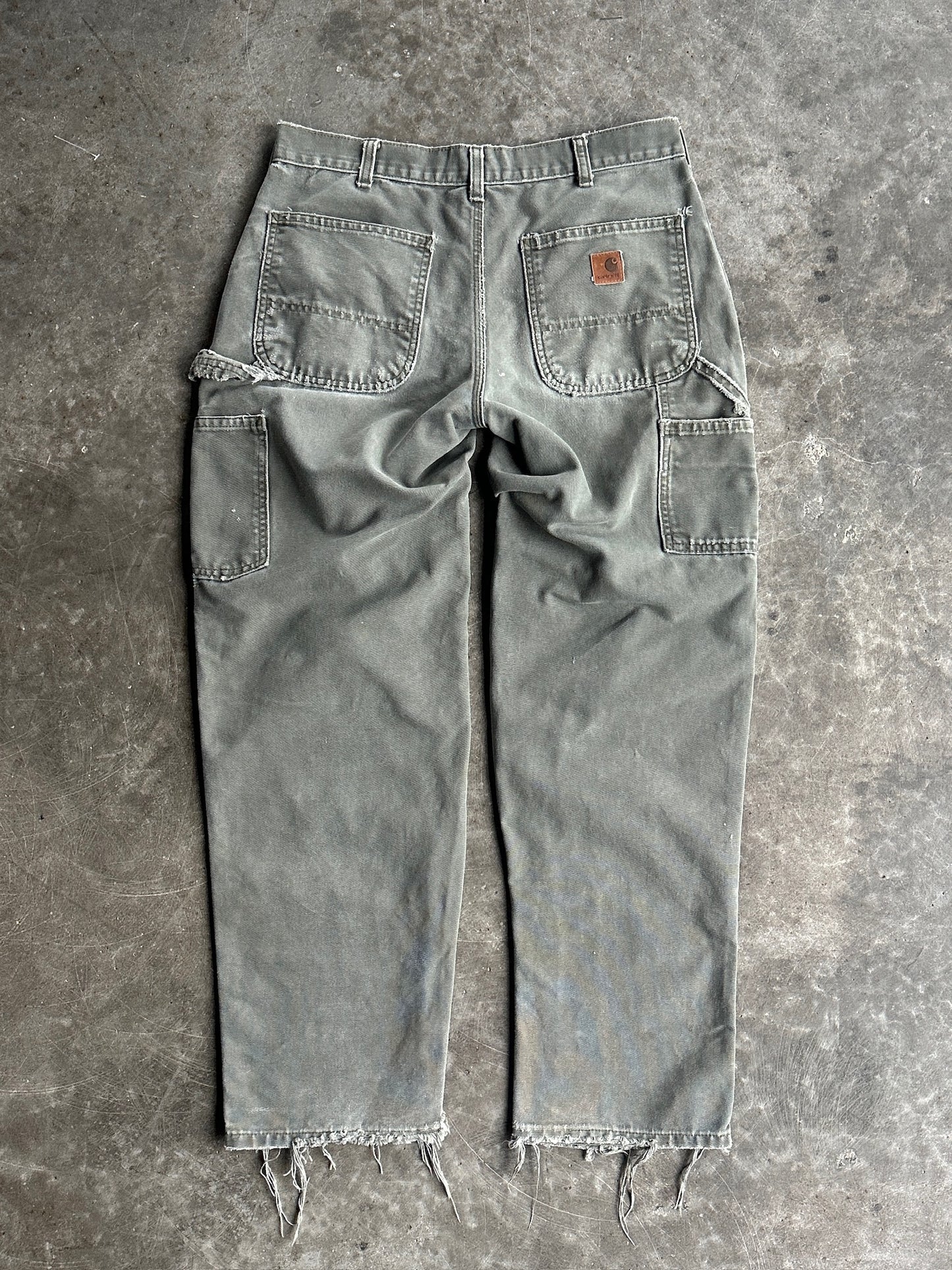 Vintage Green Distressed Carhartt Carpenter Pants - 32