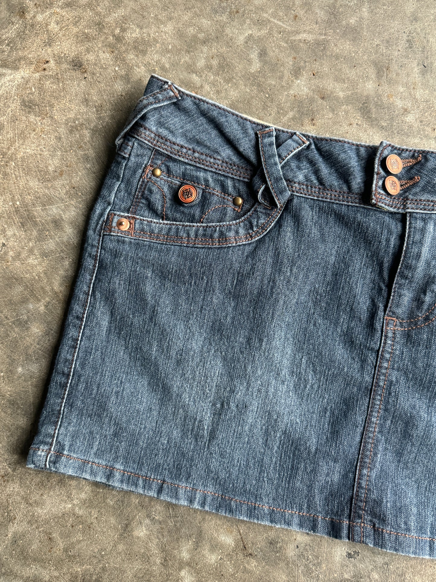 Vintage Dark Wash SO Denim Mini Skirt - 32