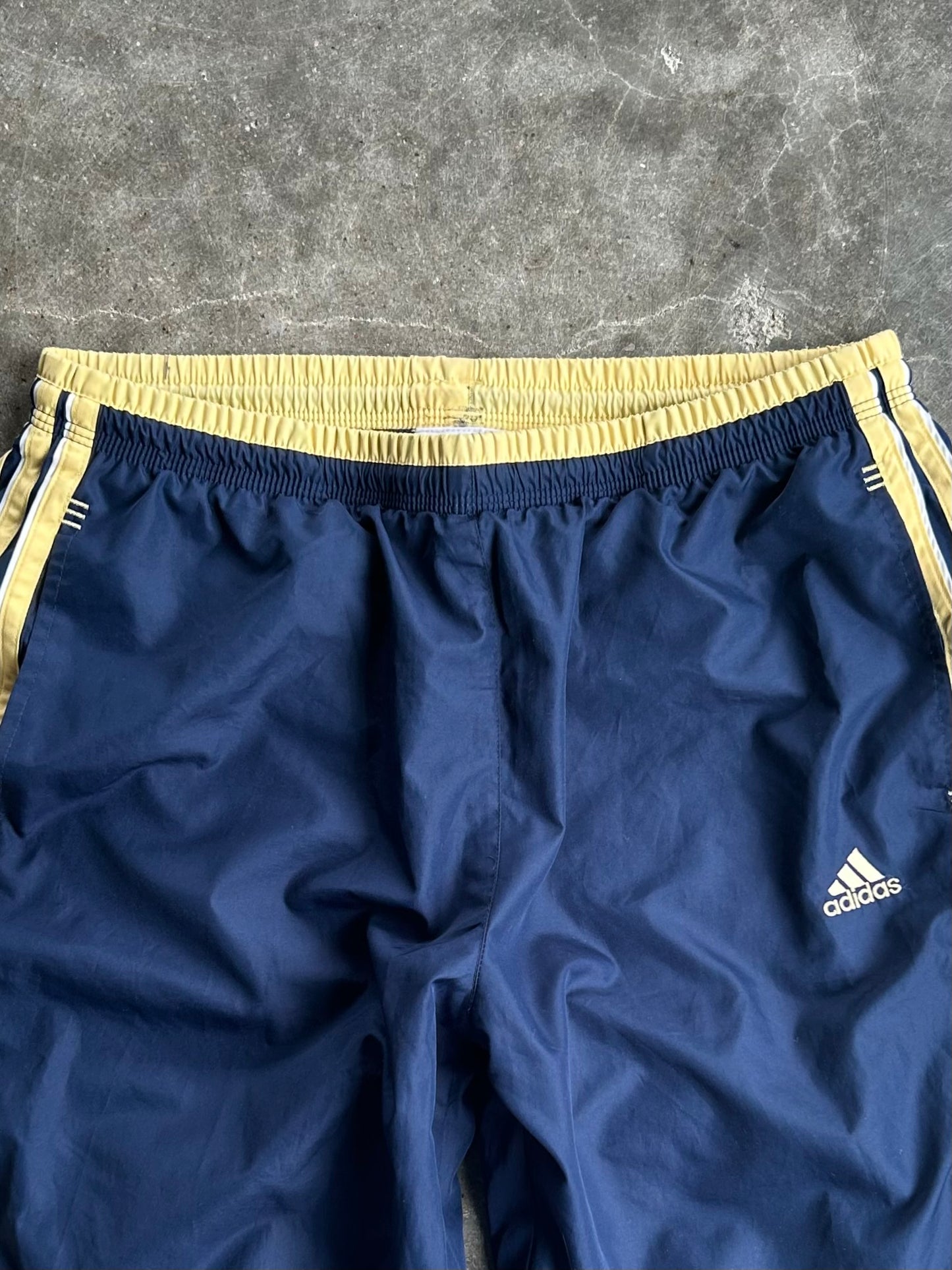 Vintage Navy & Gold Adidas Track Pants - S