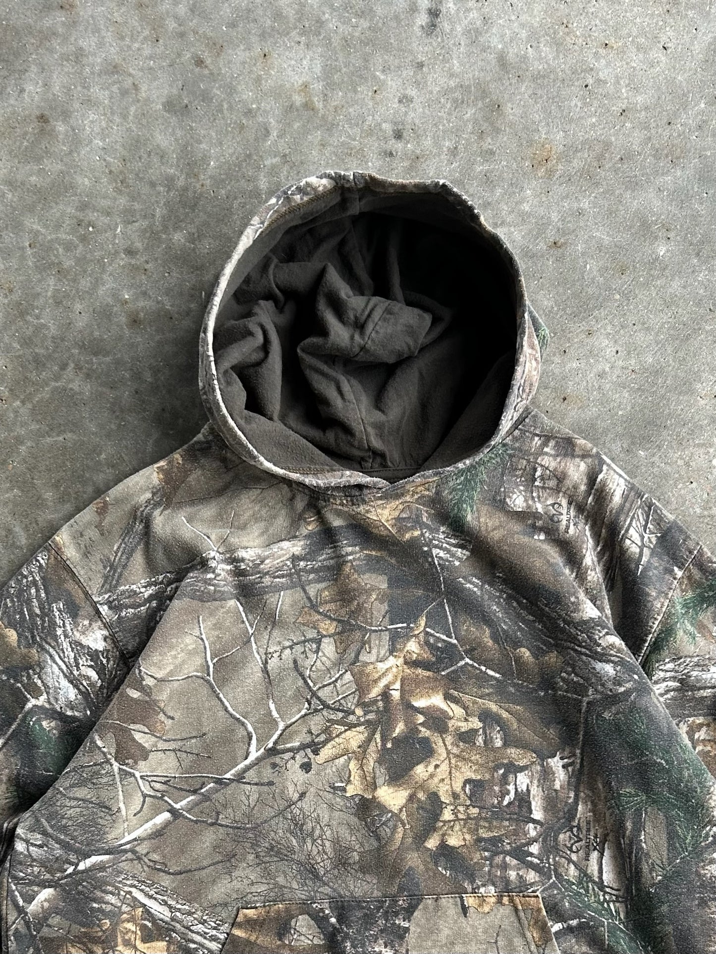 Vintage Faded Camo Realtree Hoodie - L