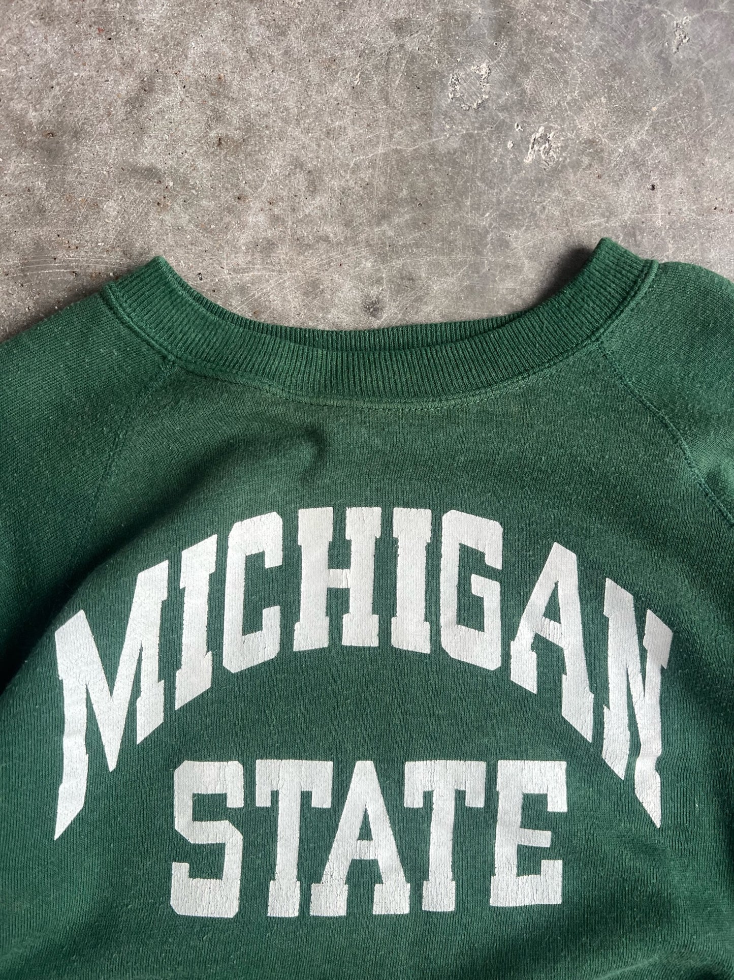 Vintage Michigan State Green Crew - L