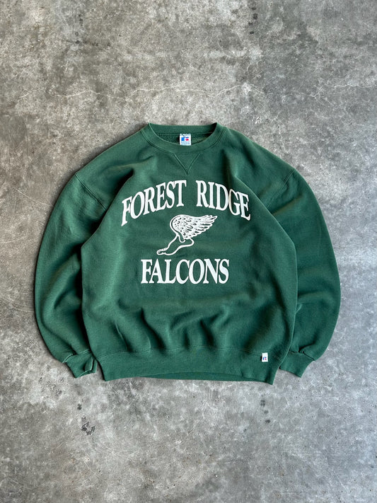 Vintage Green Forest Ridge Falcons Russell Crew - XL