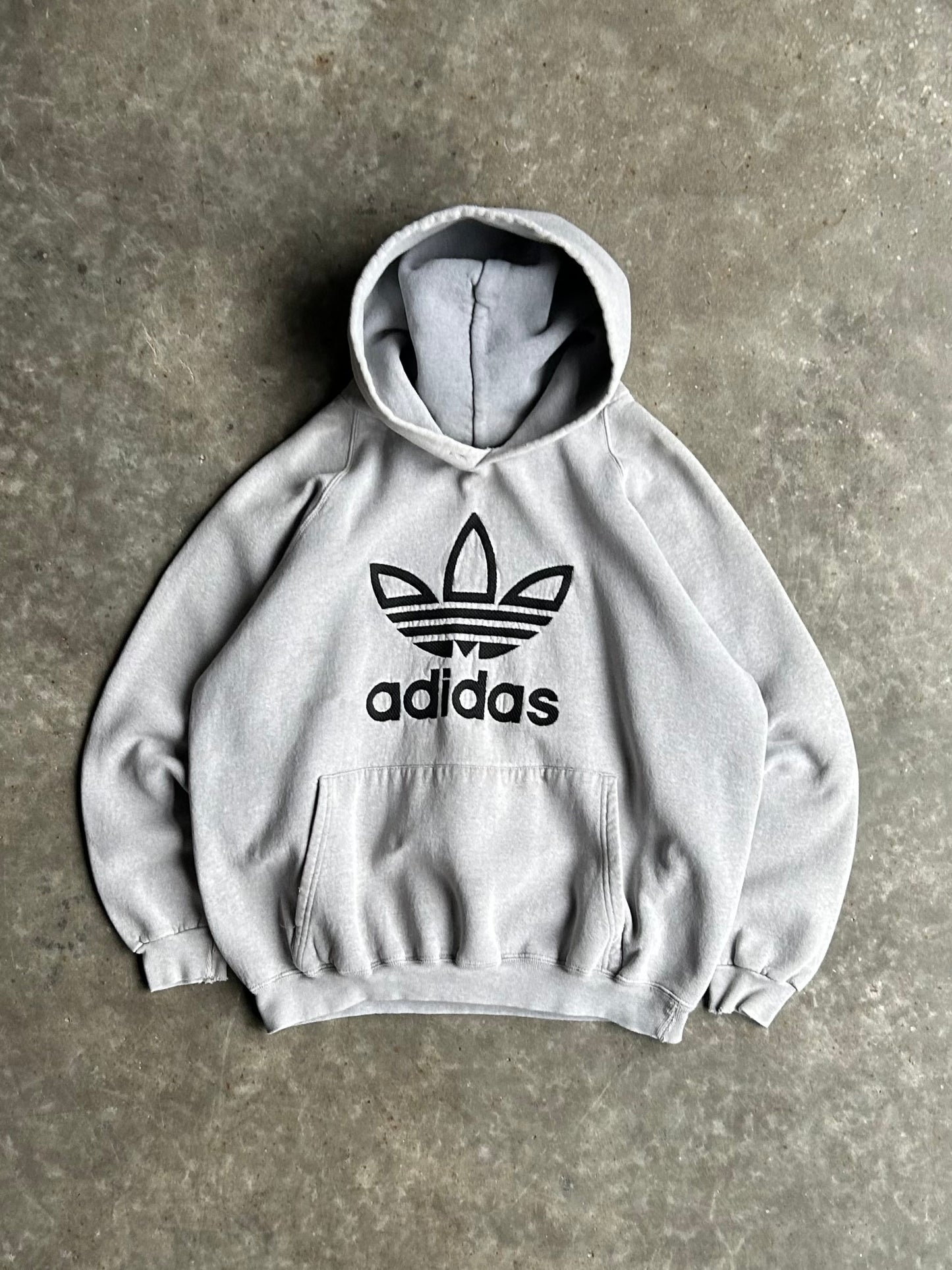 Vintage Grey Adidas Hoodie - M