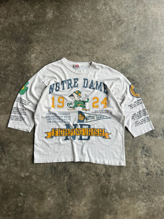 Vintage Notre Dame Fighting Irish Single Stitch Long Gone Shirt - XL