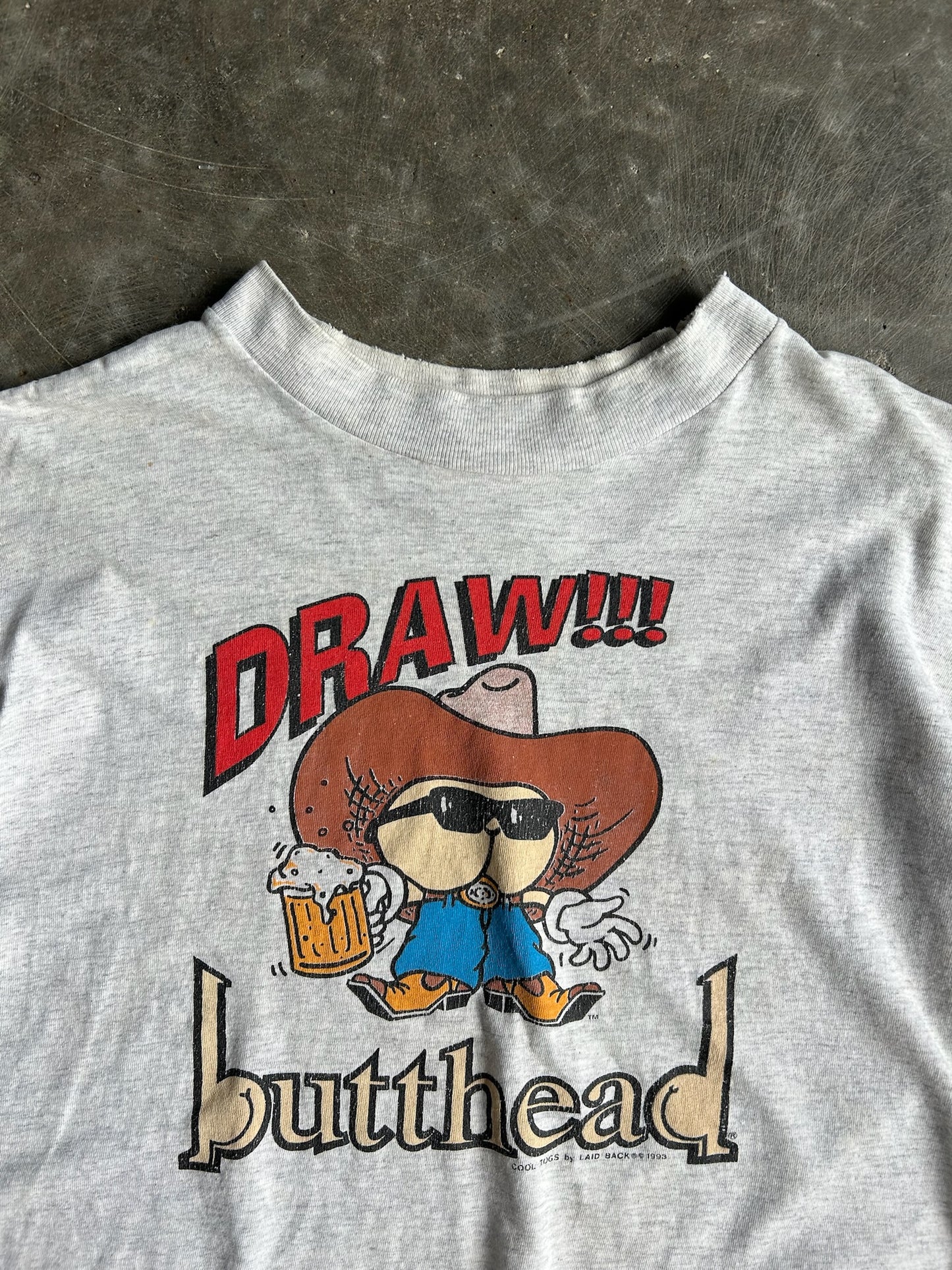 Vintage Gray Draw Butthead Shirt - L