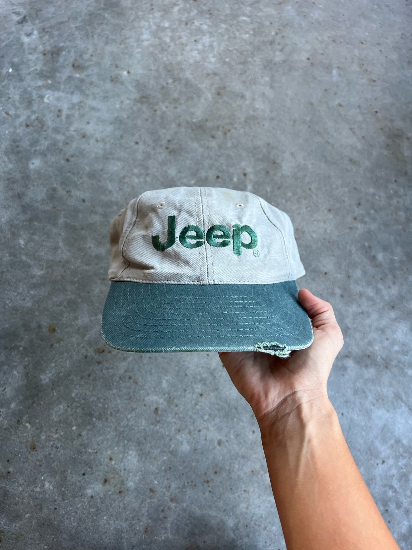 Vintage Two Toned Jeep StrapBack Hat