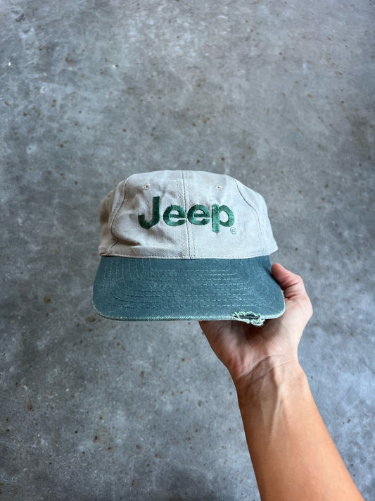 Vintage Two Toned Jeep StrapBack Hat