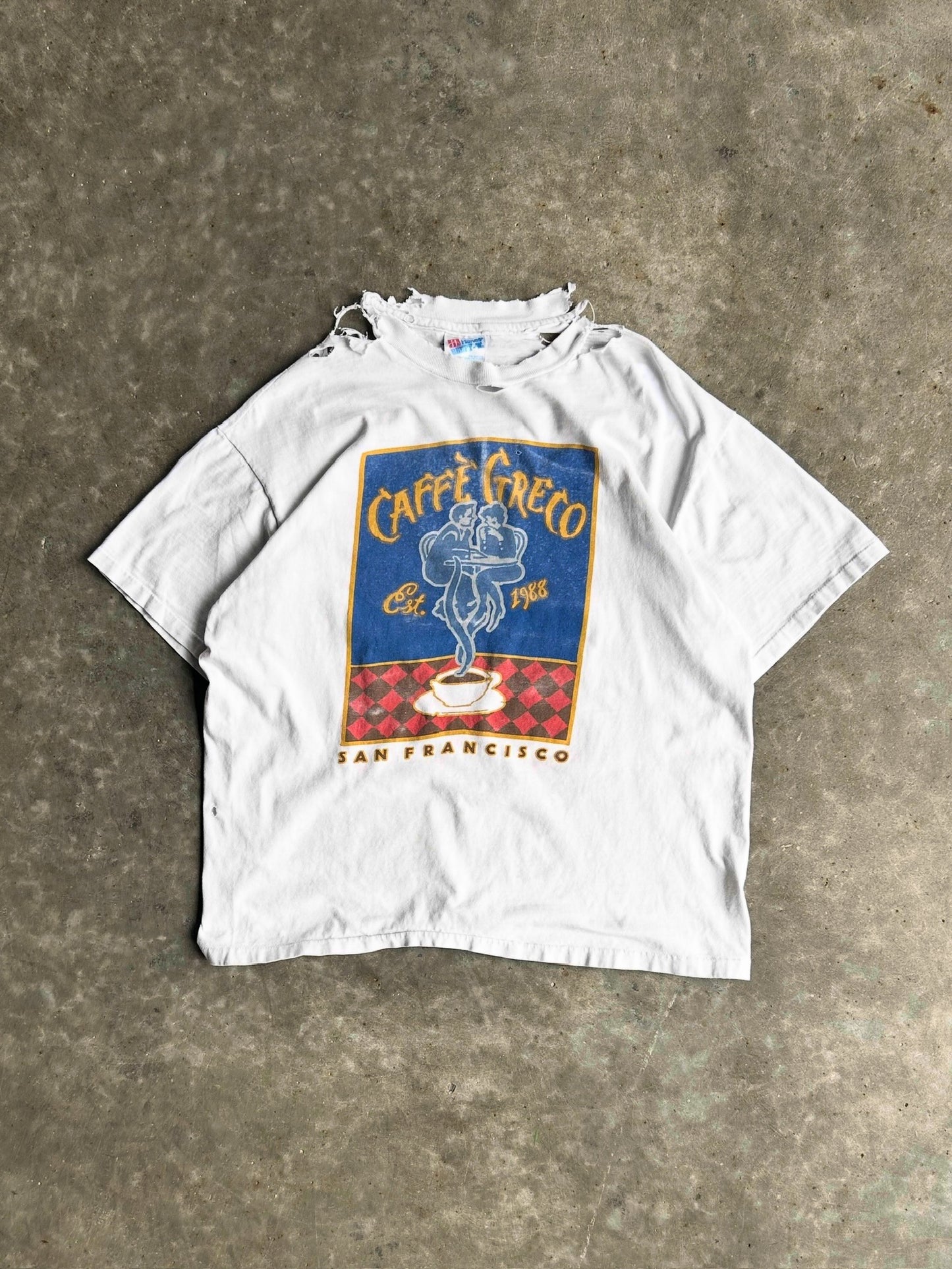 Vintage Distressed Caffe Greco Shirt - L