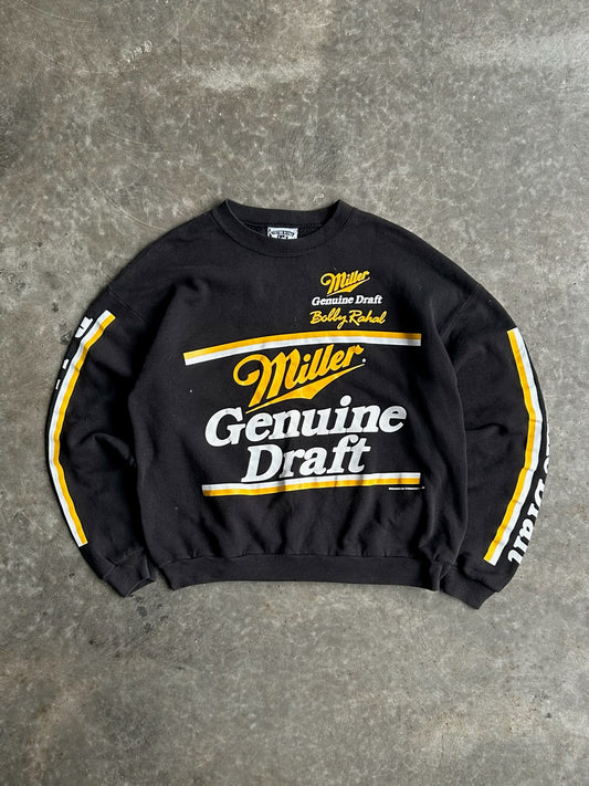 Vintage Black Miller Genuine Draft Crew - L