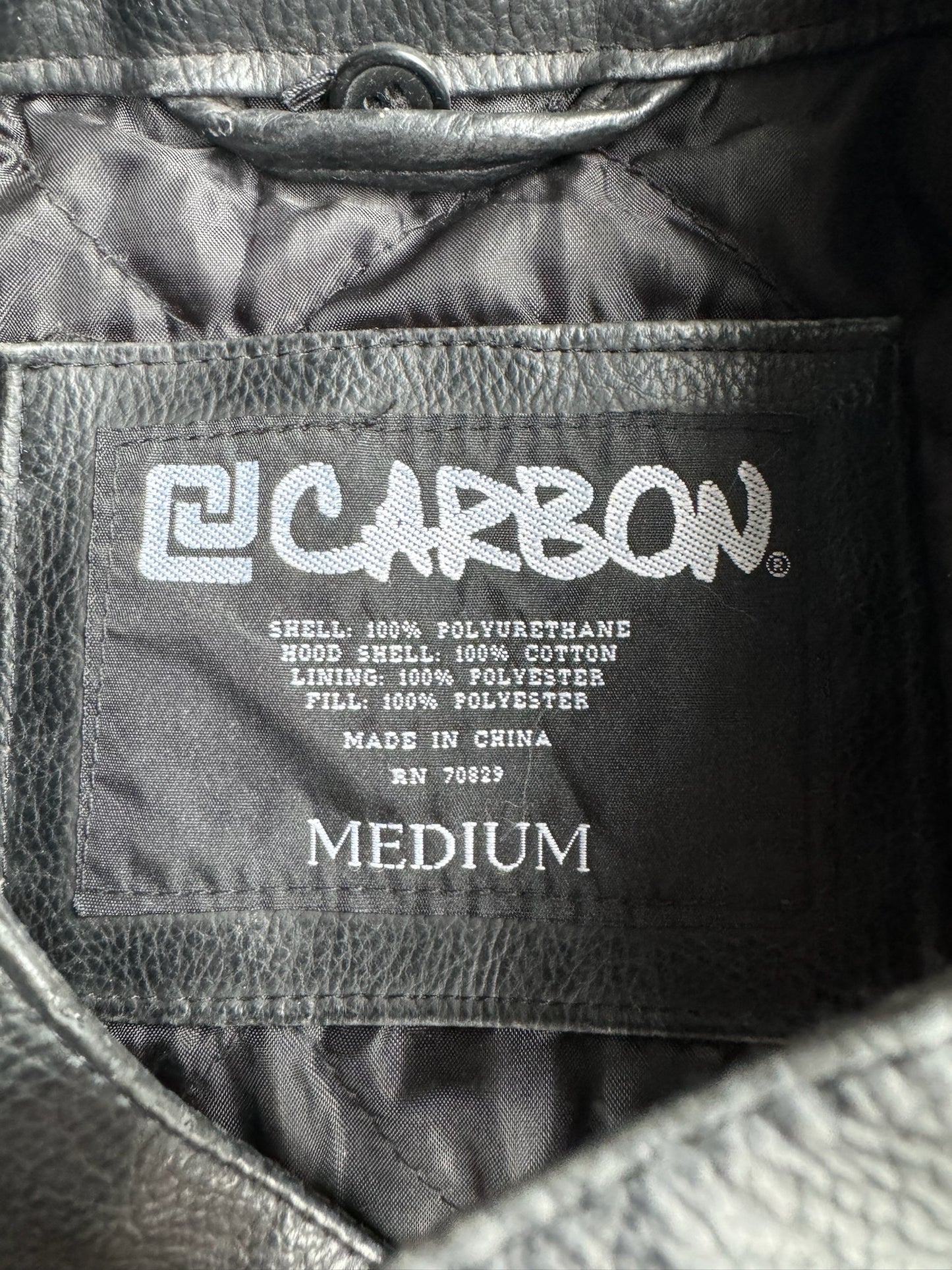 Vintage Carbon Black Leather Jacket - M