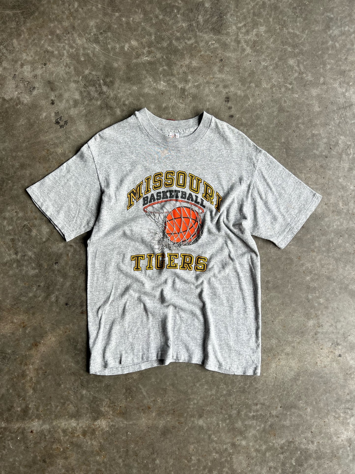 Vintage Grey Missouri Tigers Basketball Shirt - L