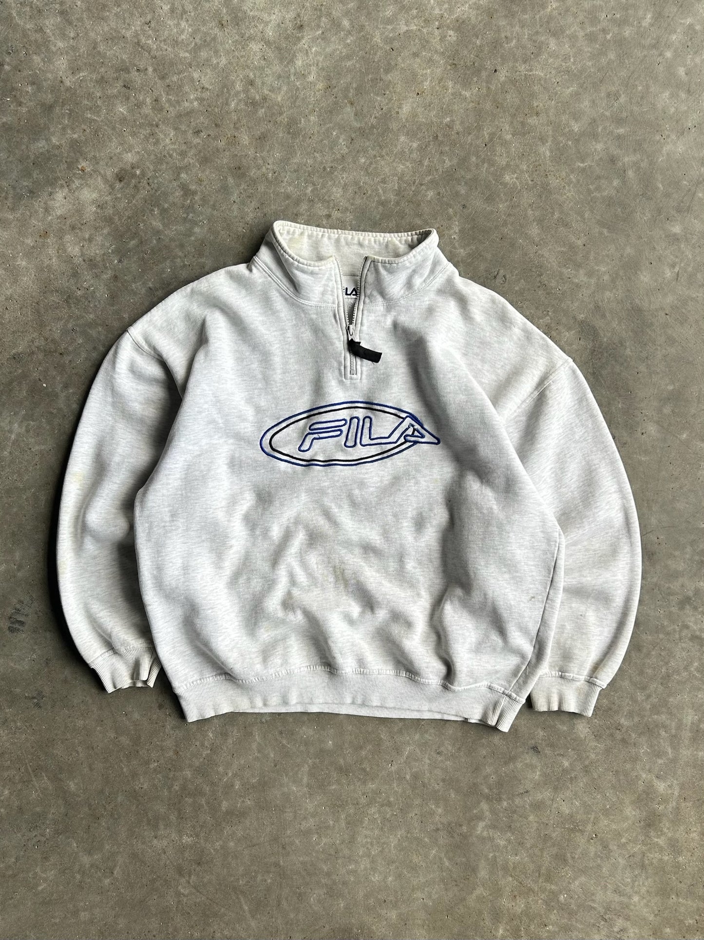 Vintage Gray FILA Quarter Zip - XL