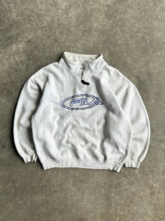 Vintage Gray FILA Quarter Zip - XL