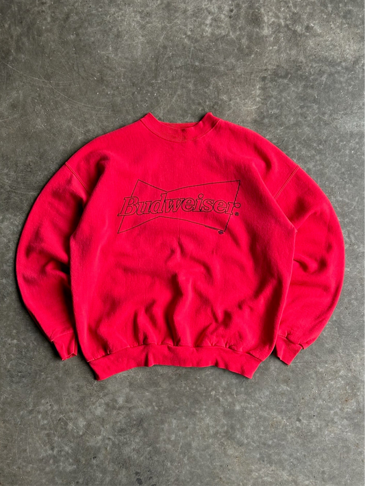 Vintage Red Budweiser Crew - XL