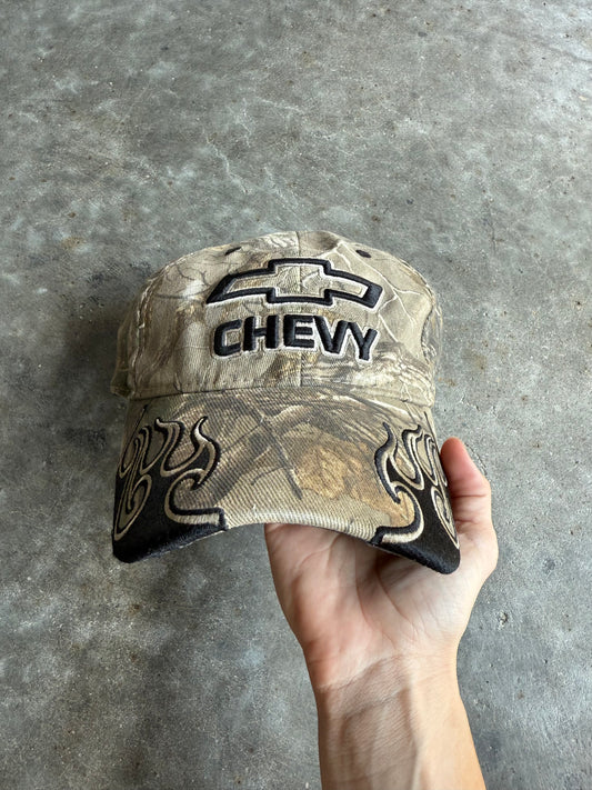 Vintage Chevy Flame Realtree Camo Fitted Hat