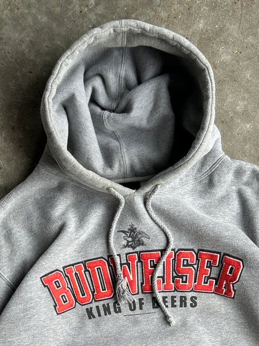 Vintage Grey a Budweiser King Of Beers Hoodie - XL