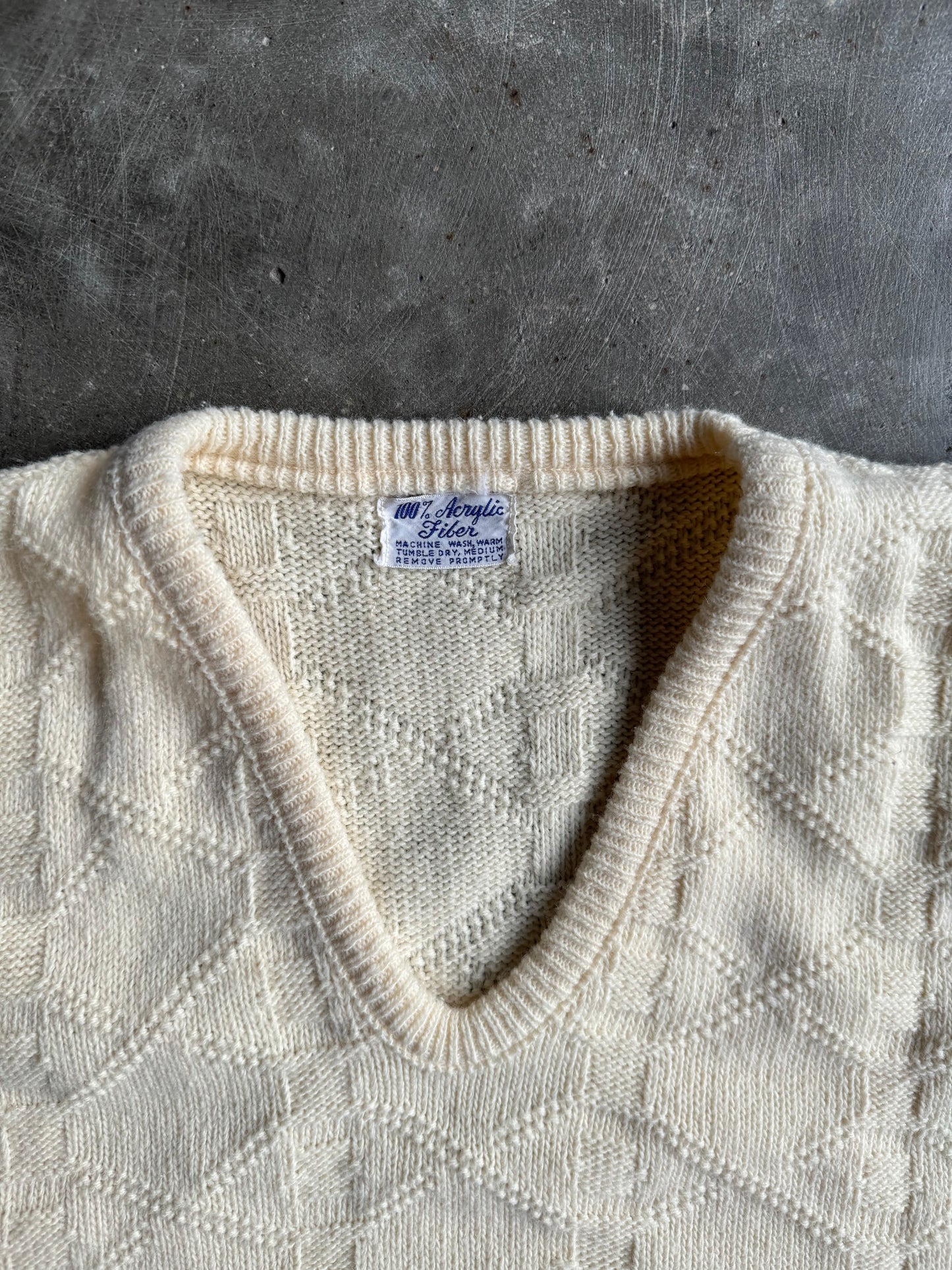 Vintage Cream Sweater Vest - M