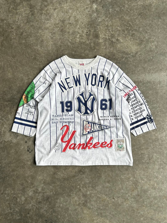 Vintage New York Yankees Long Gone Quarter Sleeve Shirt - XL