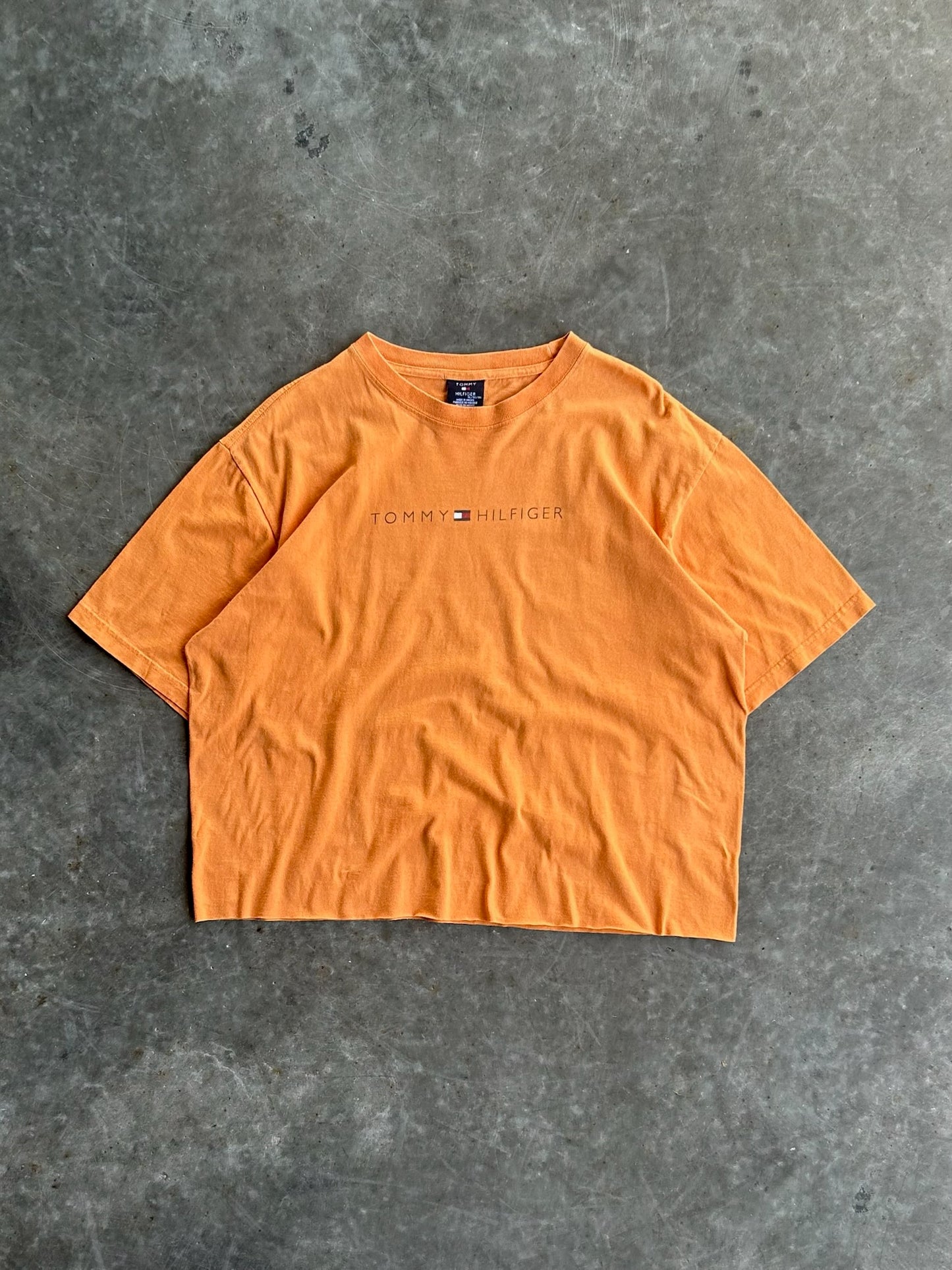 Vintage Tommy Hilfiger Orange Cropped Tee - XL