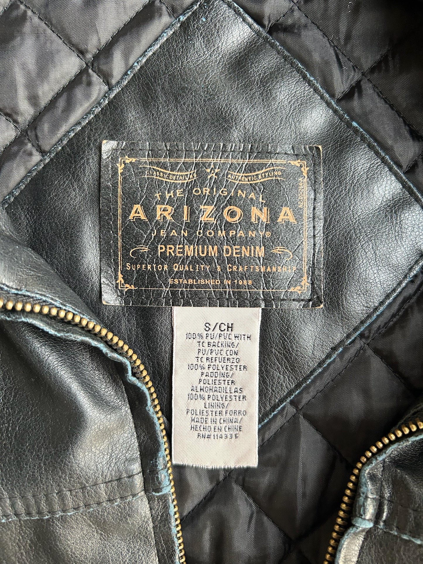 Vintage Black Arizona Leather Jacket - XL