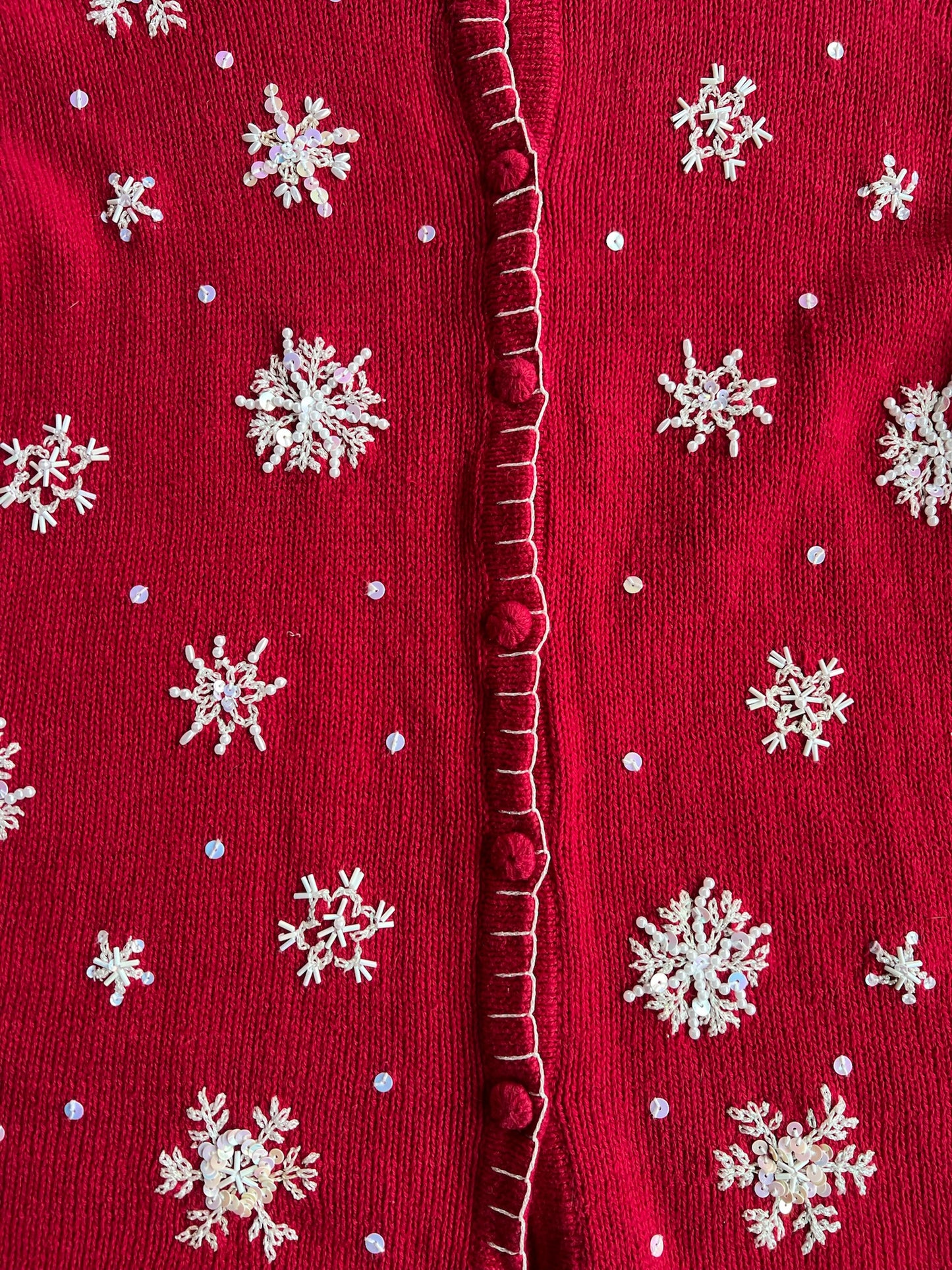 Vintage Red Snowflake Christmas Knit - XL